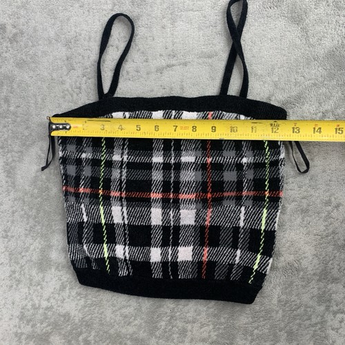 Alice + Olivia Top Womens Small Glen Plaid Alison Sleeveless Sweater Crop Lined - Picture 3 of 8