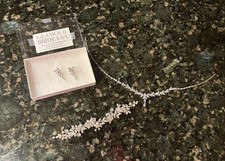 Bridal Crystal Hairpiece with Matching Necklace  Earrings