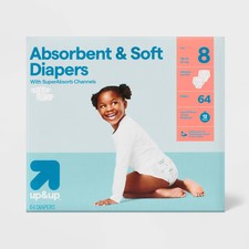 Disposable Diapers - Size 8 - 64ct - up up