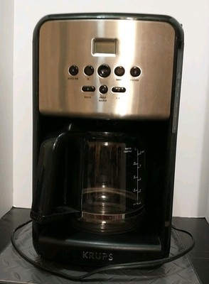 Krups Filter Coffee Machine Digital Control Panel Glass Carafe Black. (Working)