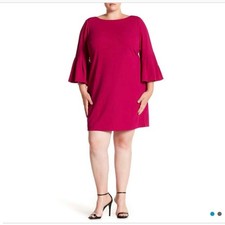 Eliza J fuchsia pink bell sleeve sheath dress - size 24W NWT
