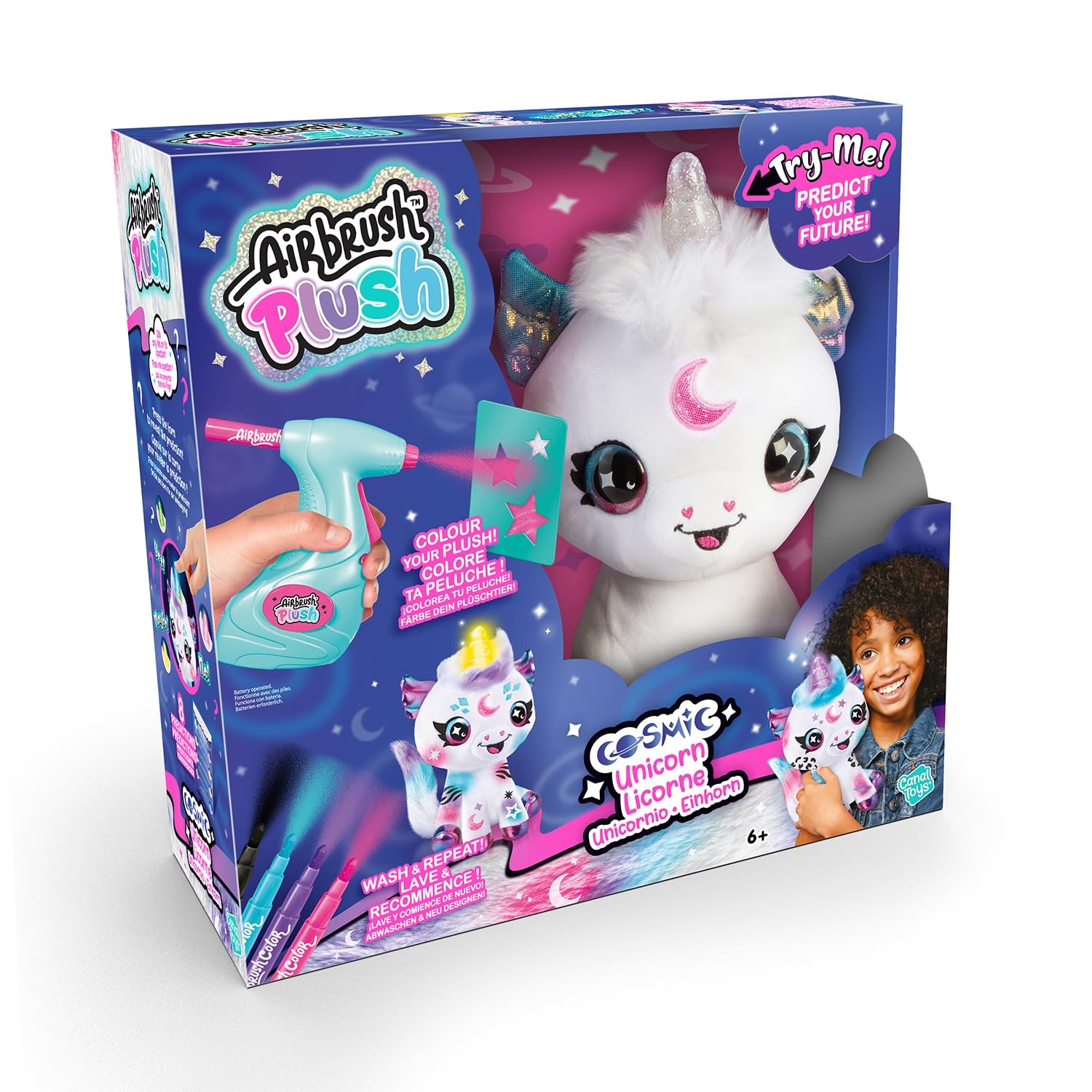 Airbrush Plush Customisable cosmic unicorn plush - decorate your own plush wash 14490₽