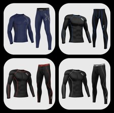 Mens Compression Winter Thermal Base Layer Under Full Suit Tights Shirt Pant  uk