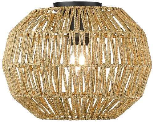 Golden Lighting Florence 14" Wide Woven Rope Modern Ceiling Light - Picture 4 of 6