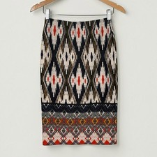 Anthropologie Maeve Pencil Skirt Size S Batik Ikat Geometric Aztec Print