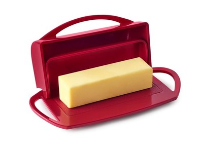 Better Dish Flip-Top Butter 9 Inch L x 5.5 W x 3 H, Red 