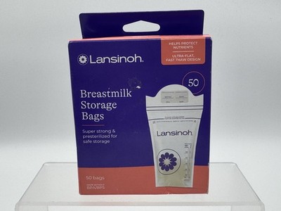 Lansinoh Breastmilk Storage Bags Zipper Strong & Durable 6 Oz, 50 count,New