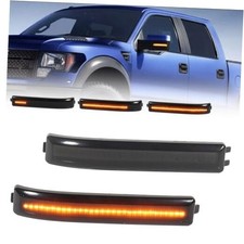 Sequential LED Side Mirror Turn Signal Lights for Fo-rd Smoked Lens Amber Light