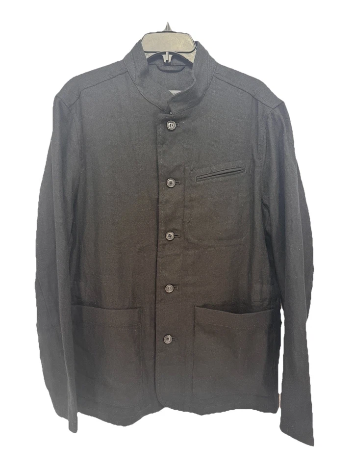 $598 John Varvatos Collection Men's Field Linen Blend Jacket Black 48 EU /US 38 - Image 2 of 4
