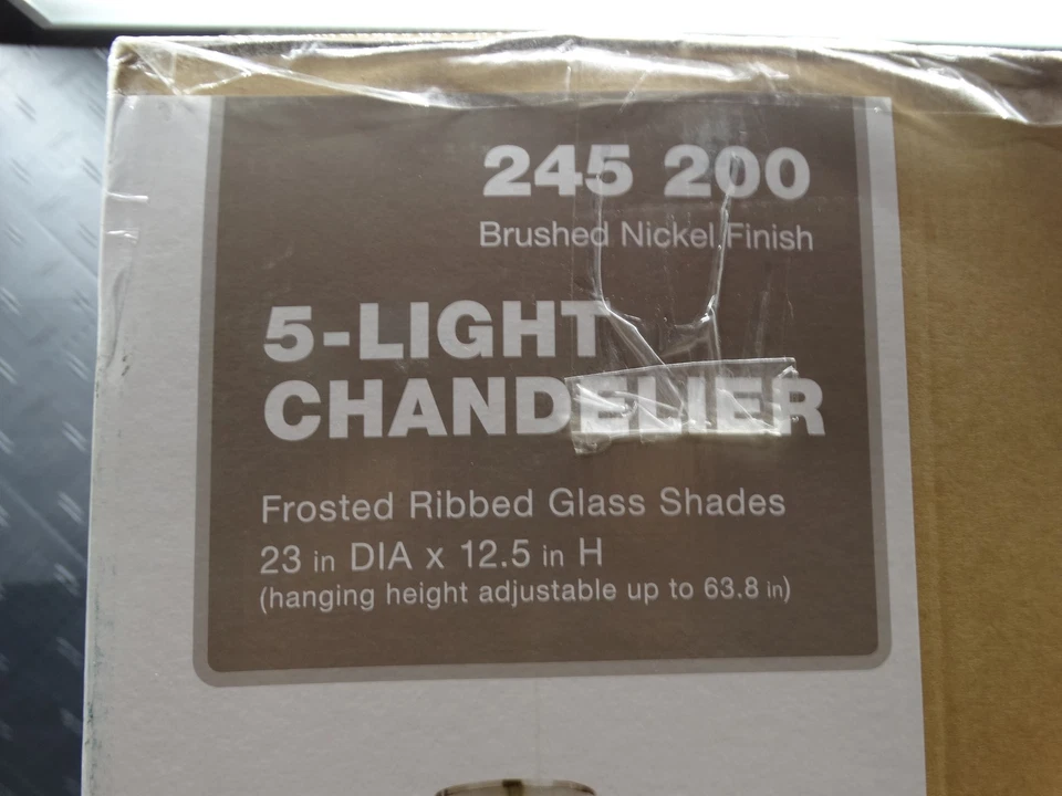 Lámpara colgante de níquel cepillado Hampton Bay halofán 5 luces RS1951209 Foto 3 de 4