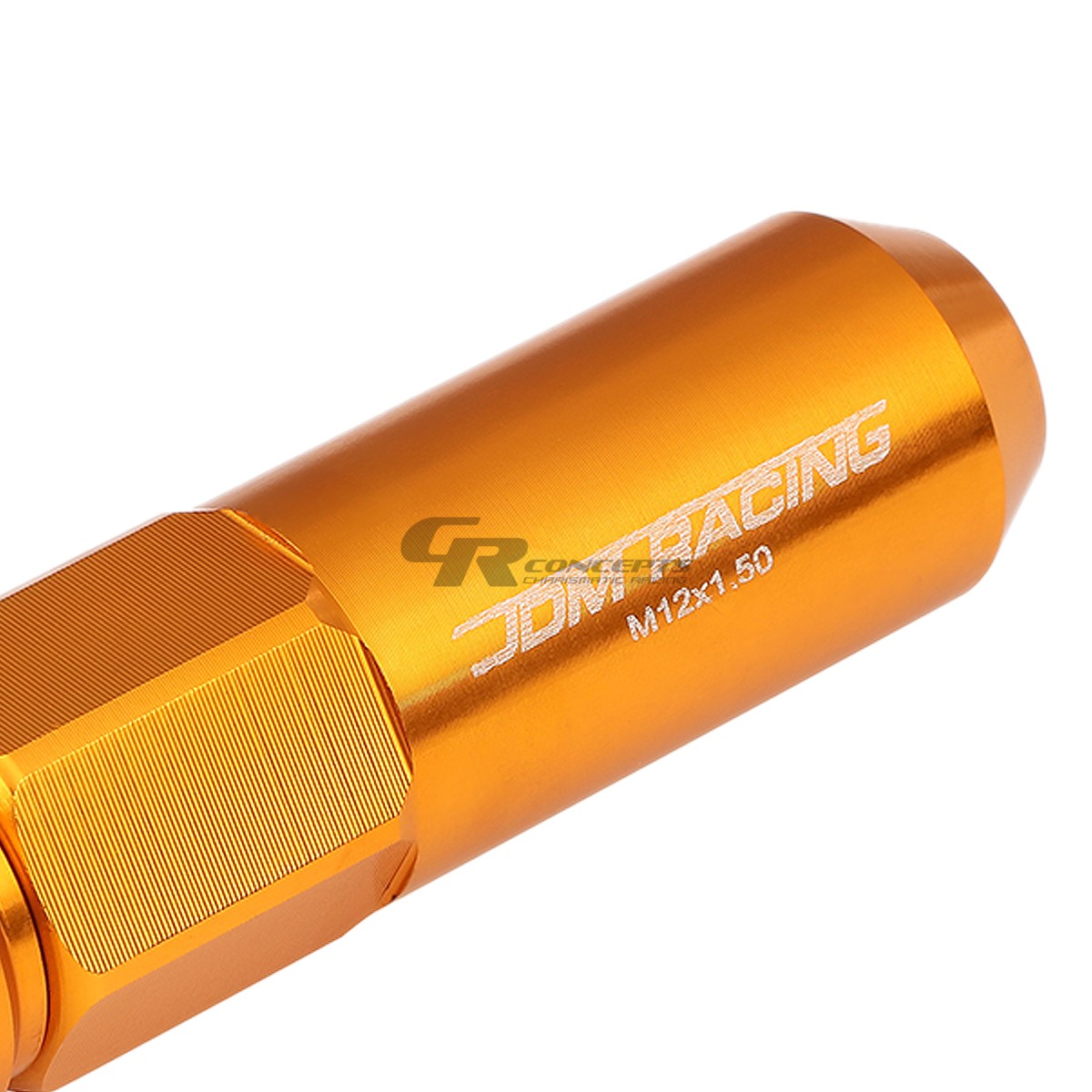 JDM GOLD 20PCS M12X1.5 20MM OD 107MM TALL ALUMINUM LUG NUTS SPIKED CAPS+ADAPTER
