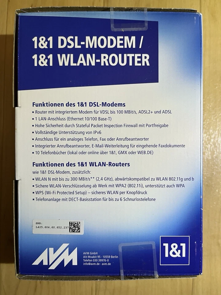 Fritzbox 7412 von 1&1 DSL Modem/WLAN Router/wifi / Internet NEU + OVP UVP 59,99 - Bild 3 von 3