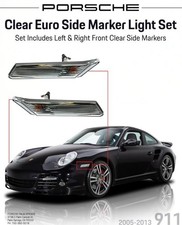 Genuine Porsche 911 997 Clear Euro Side Marker Light Set Left Right