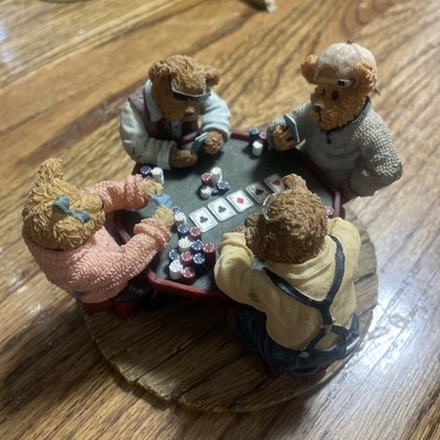 Boyds Bears Annie Tex Jack Chip Shuffle Up Deal Figurine #2277965 Man Cave