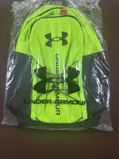Image of Under Armour UA Hustle Sport Volt Green Backpack 26L School Work Gym Fits 15"