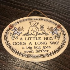 Trinity Pottery Ceramic Oval Hanging Plaque Teddy Bear 