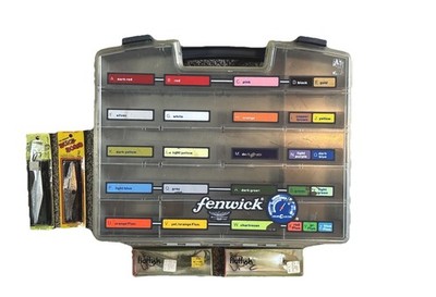 Vintage Fenwick Tackle Box Woodstream Color Collector Double Sided With Lures
