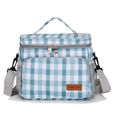 Isolierte Lunchbox Damen Gro&szlig;e Kapazit&auml;t Thermo-Tasche Karo Muster