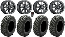 ITP Inertia Bdlk 15" Wheels Bk +40mm 30" Crawler XR Tires Kawasaki Mule Pro FXT
