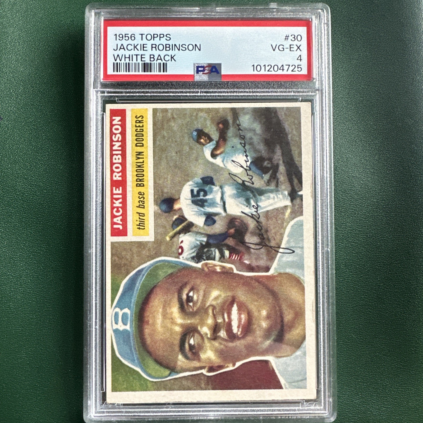 1956 Topps Jackie Robinson White Back #30 PSA 4