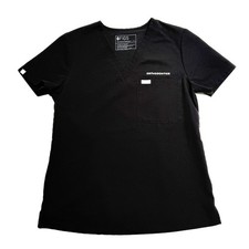 Figs Women Black Catarina One Pocket Scrub Top Small FW1000 Medical Orthodontics