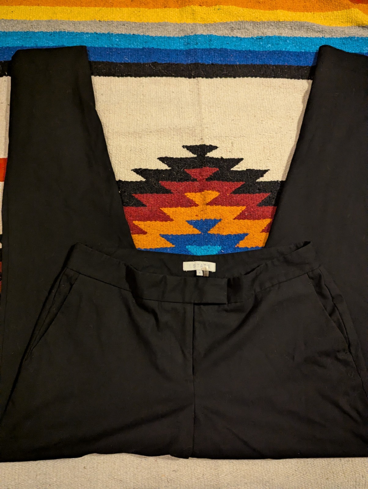 1.STATE Black Pants Solid Pattern Regular Size 6 … - image 3