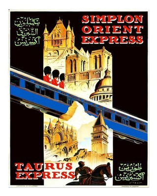 Vintage Zugreise-Wandkunst Simplon Orient-Express Zugreise-Wandkunst