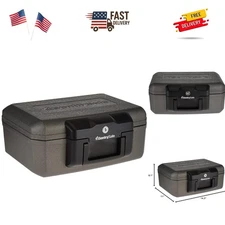 Fireproof Safe with Key Lock, Chest Lock Box for Home or Travel Secures Money...