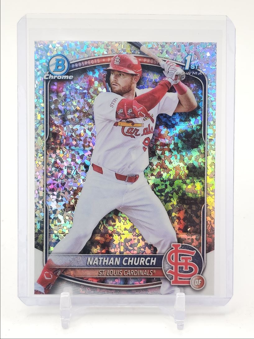 NATHAN CHURCH 2025 BOWMAN CHROME 1ST MINI DIAMOND REFRACTOR Q6017