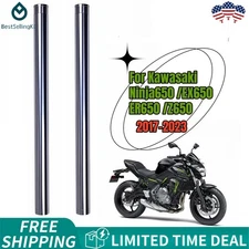New Front Fork Inner Tubes For Kawasaki ER650 Z650 Ninja650 2017-2023 585mm