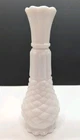 Vintage Anchor Hocking Milk Glass Diamond Quilted Pattern 9 Inch Bud Vase