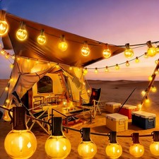 50-600FT Festoon Garden Lights Mains Powered LED G40 Bulbs Outdoor String Lights