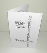 Royal Portable Typewriter Reproduction Instruction Manual  thumbnail