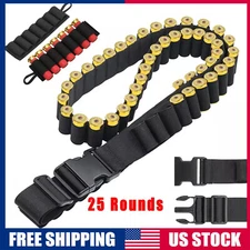 Tactical 25 Rounds 12 & 20GA Shotgun Shell Bandolier Ammo Belts Holder Hunting