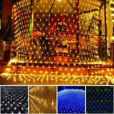 96/200 LED Fairy String Net Mesh Curtain Lights Xmas Outdoor Home Party Deco