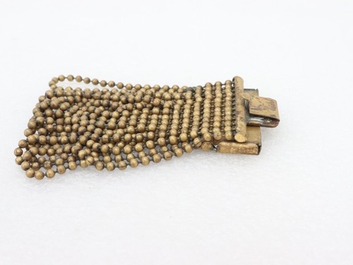 Vintage Unsigned Miriam Haskell Antique Tone Brass Chain Bracelet Victorian Deco - Picture 13 of 16
