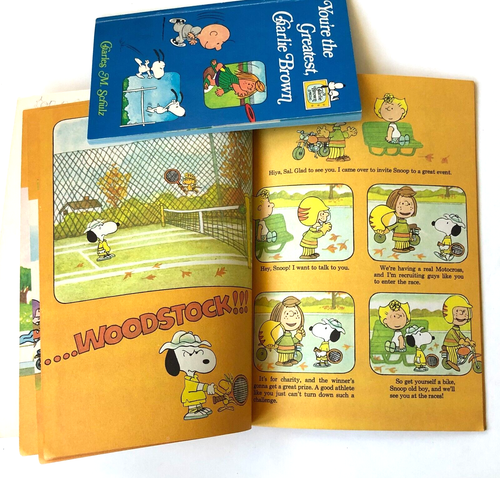 Lot 4 Peanuts Comic Books Lunch Bag Snoopy Charlie Brown Woodstock Lucy Vintage - Imagen 4 de 4