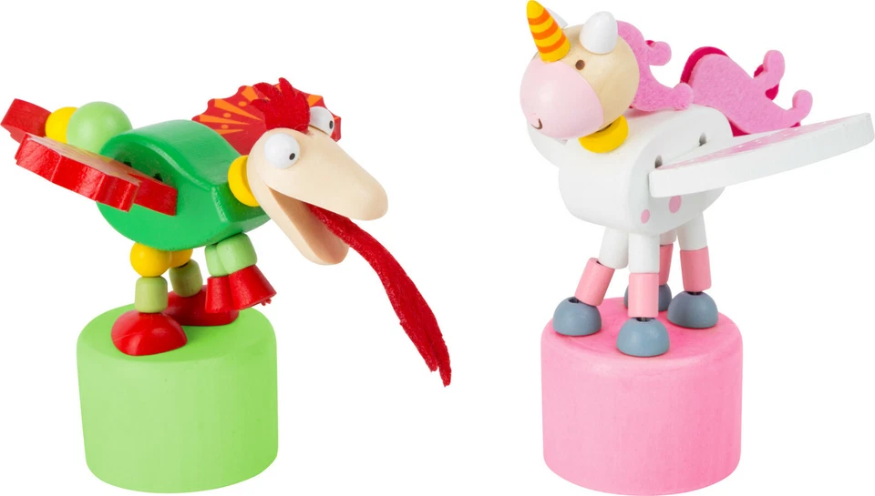 SMALL FOOT COMPANY Wackelfigur Drückerfigur Einhorn Luna Drache Merlin