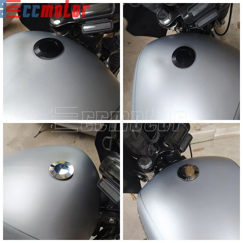 Tapa de tanque de combustible emergente al ras para Harley Softail Breakout Low Rider Fat Boy 2018-24 Foto 3 de 4