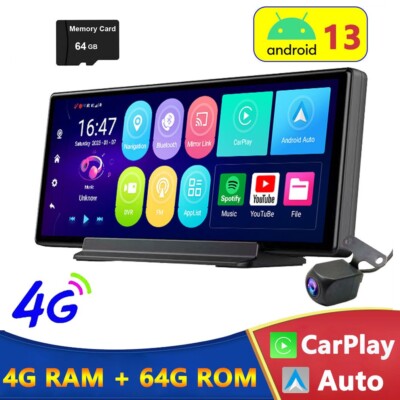 10.26Inch Android 13.0 Dash Cam Dual Lens WIFI Carplay BT Car DVR Video Recorder