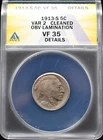 1913-S Buffalo Nickel ANACS VF 35 Details, Var 2, Obv Lamination #24APR246