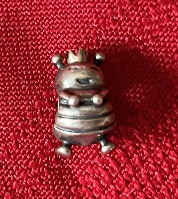 PANDORA STERLINGSILBER 925 ALE & 14K BIENENKÖNIGIN CHARM 2-FARBIG #790227 NICHT MEHR HERGESTELLT