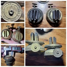 Par 2 quemadores de lámpara de aceite de dos mechas Oxford de latón antiguo Plume y Atwood