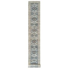 2'7" x 21'7" Floral White Wool Hand Knotted Reimagined Viss XL Runner Rug R65823