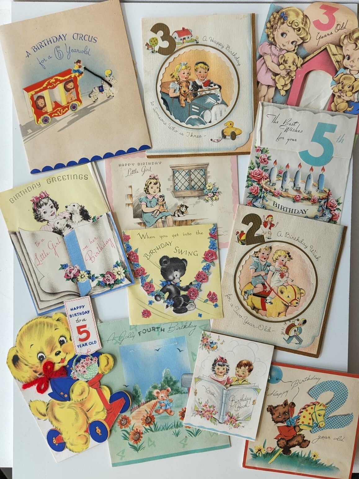 Lot of 12 Vintage Children's Birthday Greeting Cards, Paper Vellum, Maybe  1940s? | eBay