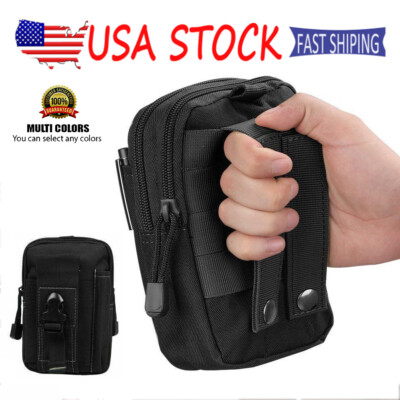 Tactical MOLLE Utility Pouch - Compact EDC Bag With Carabiners For Phone, Tools, Medical Kit