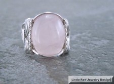 Sterling Silver Rose Quartz Wire Wrapped Ring