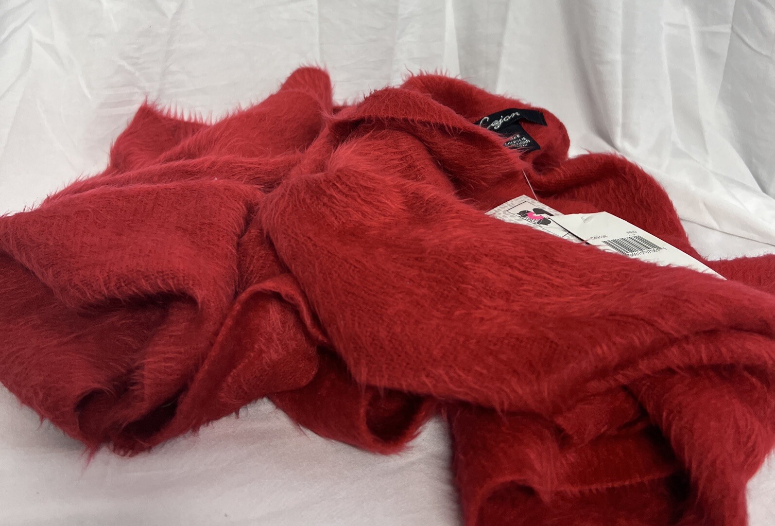 Red Acrylic Cejon Infinity Scarf for Women