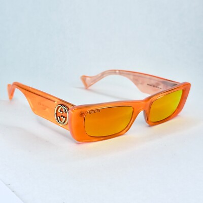GUCCI GG0516S 0516 Fluorescent Neon Orange Pearl Geometric Slim