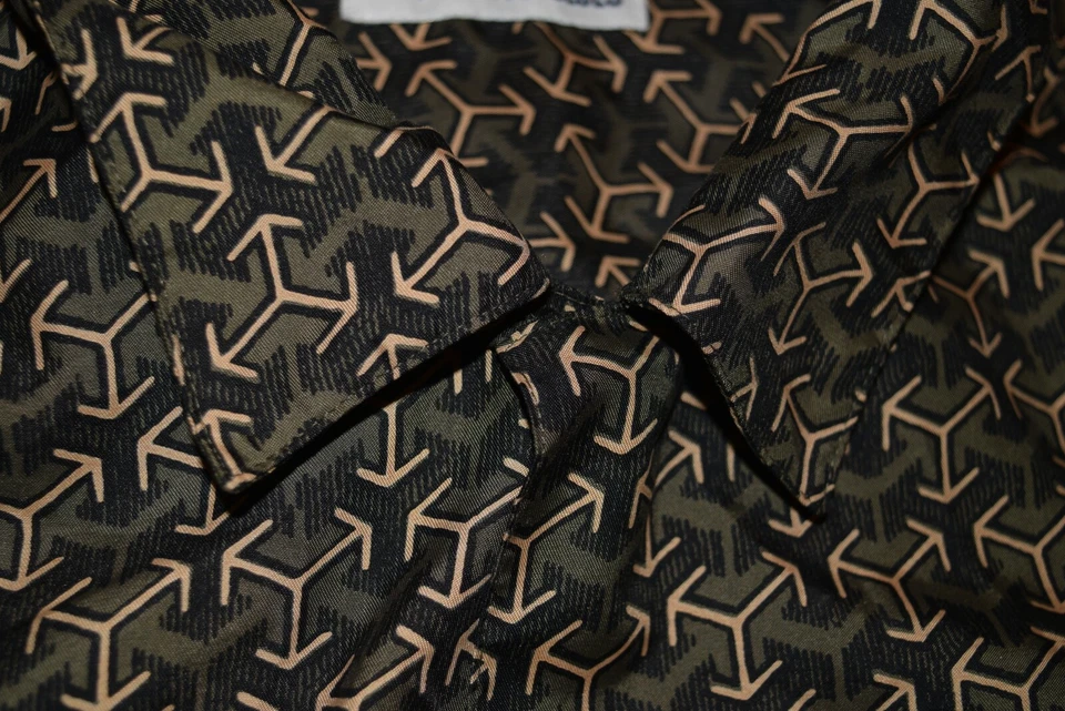 CANYON RIVER BLUES МУЖСКОЙ ЧЕРНЫЙ ЗОЛОТОЙ СТРЕЛЫ КОРОТКИЙ РУКАВ КНОПКА РУБАШКА XL X-LARGE - Изображение 4 из 4